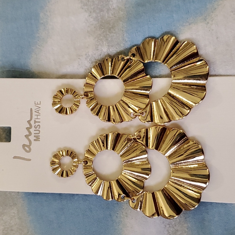 Gold tone earrings